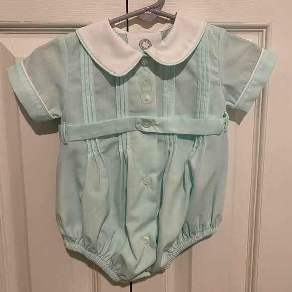 THE PROPER PEONY BABY BOYS MINT GREEN THUMPER EASTER BUNNY BUBBLE - Picture 3 of 5